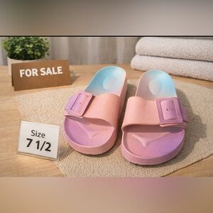 Pastel Buckle Slide Sandals